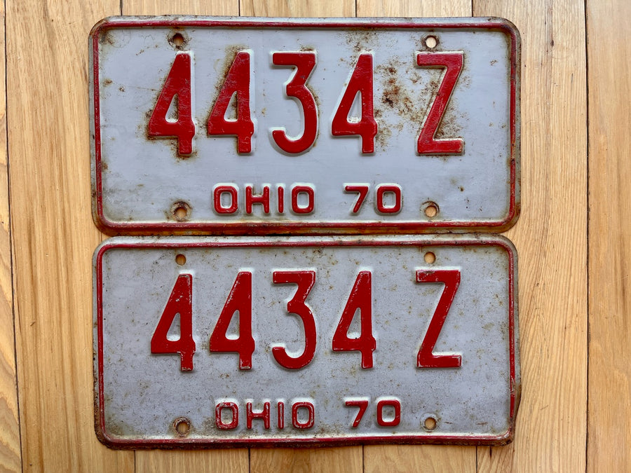 1970 Pair of Ohio License Plates