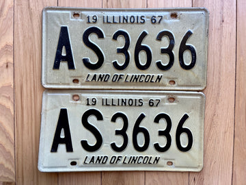 1967 Pair of Illinois License Plates