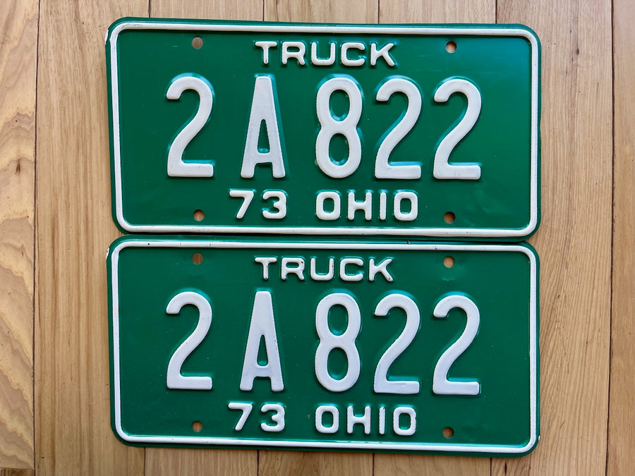 1973 Pair of Ohio Truck License Plates