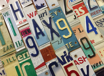 Good Condition Embossed License Plate Letters and Numbers for crafts and license plate signs. 