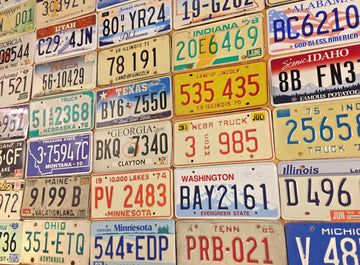 Set of 30 License Plates - All Different Styles.